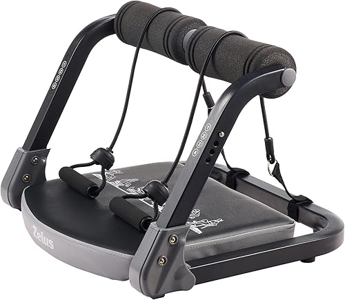 Miniatura 8 de ZELUS Máquina de abdominales con bandas de resistencia para gimnasio en casa, equipo de entrenamiento de abdominales 2 en 1 con asistencia de rebote