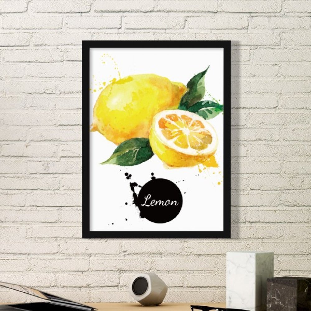 Cadre photo citron aquarelle de qualite superieure avec impressions durables