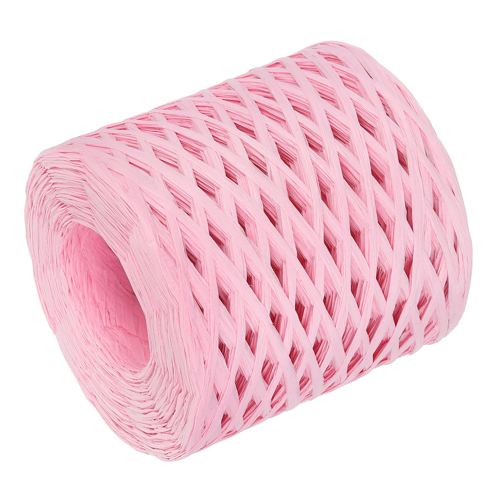 Corde en papier raphia rose de 200m pour emballage et loisirs créatifs fait main