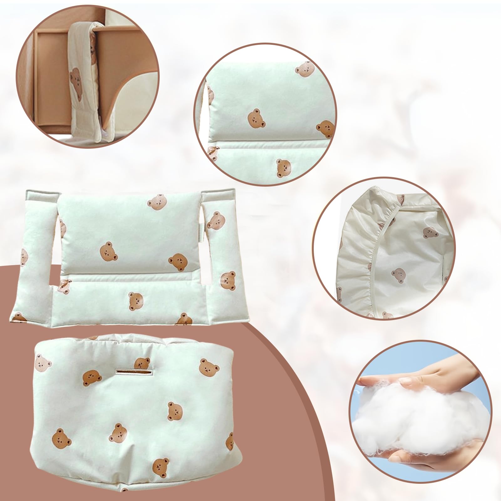Cuscino per seggiolone Stokke Tripp Trapp: cuscino per seggiolone pappa impermeabile in 2 pezzi, cuscino per seggiolone morbido e rimovibile per neonati, facile da pulire, facile da attaccare