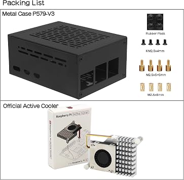 Geekworm Raspberry Pi 5 Case with Official Active Cooler Kit (P579-H500)