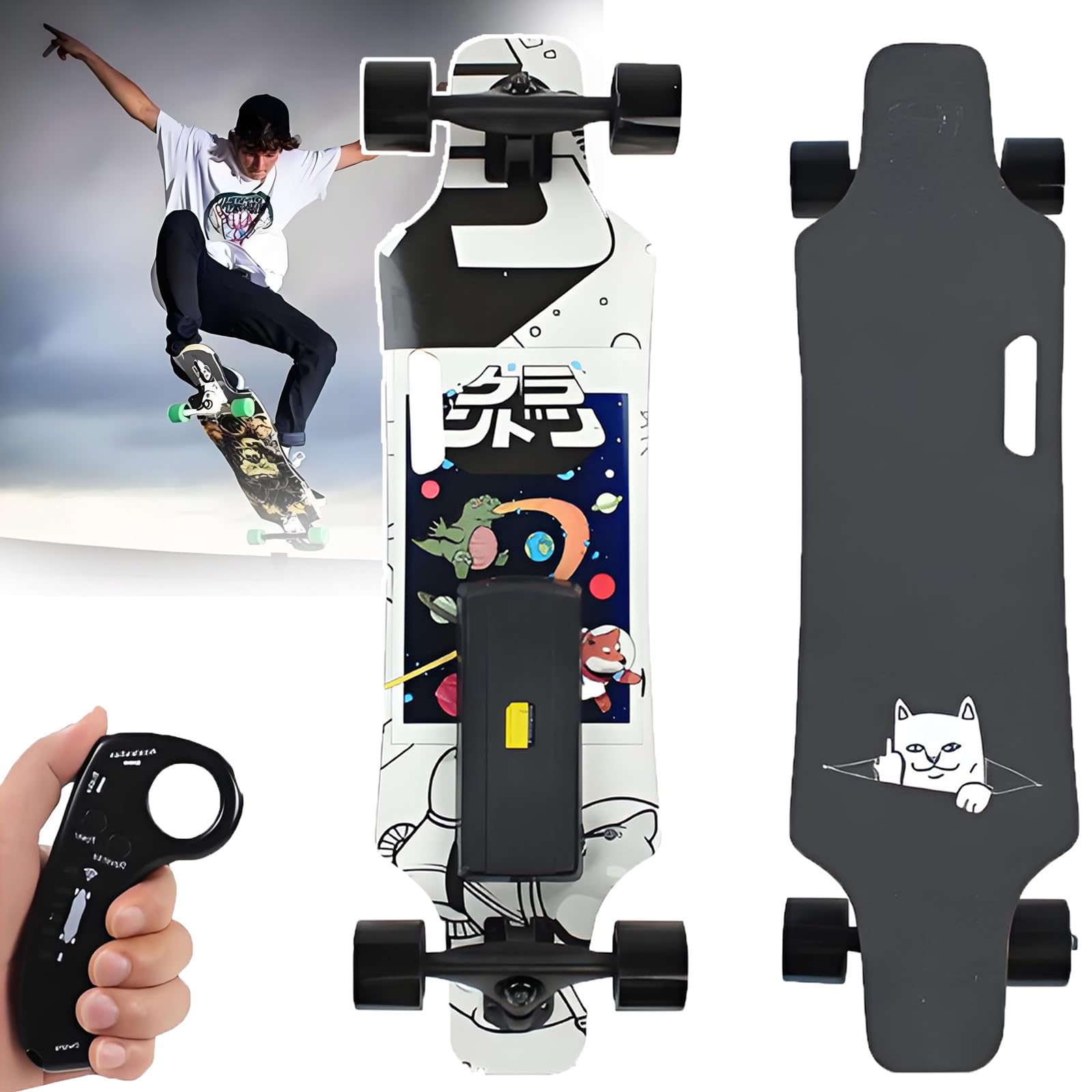 Skateboard Elettrico Unleash Urban - Longboard Elettrico da 350 W con Telecomando, 25 Km/H, Autonomia di 15 Km, Supera Il 15% di Dislivelli, Guida Senza Vibrazioni TypeB