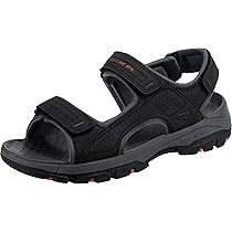 Skechers Tresmen Garo, Sandali Uomo, Nero, 41.5 EU