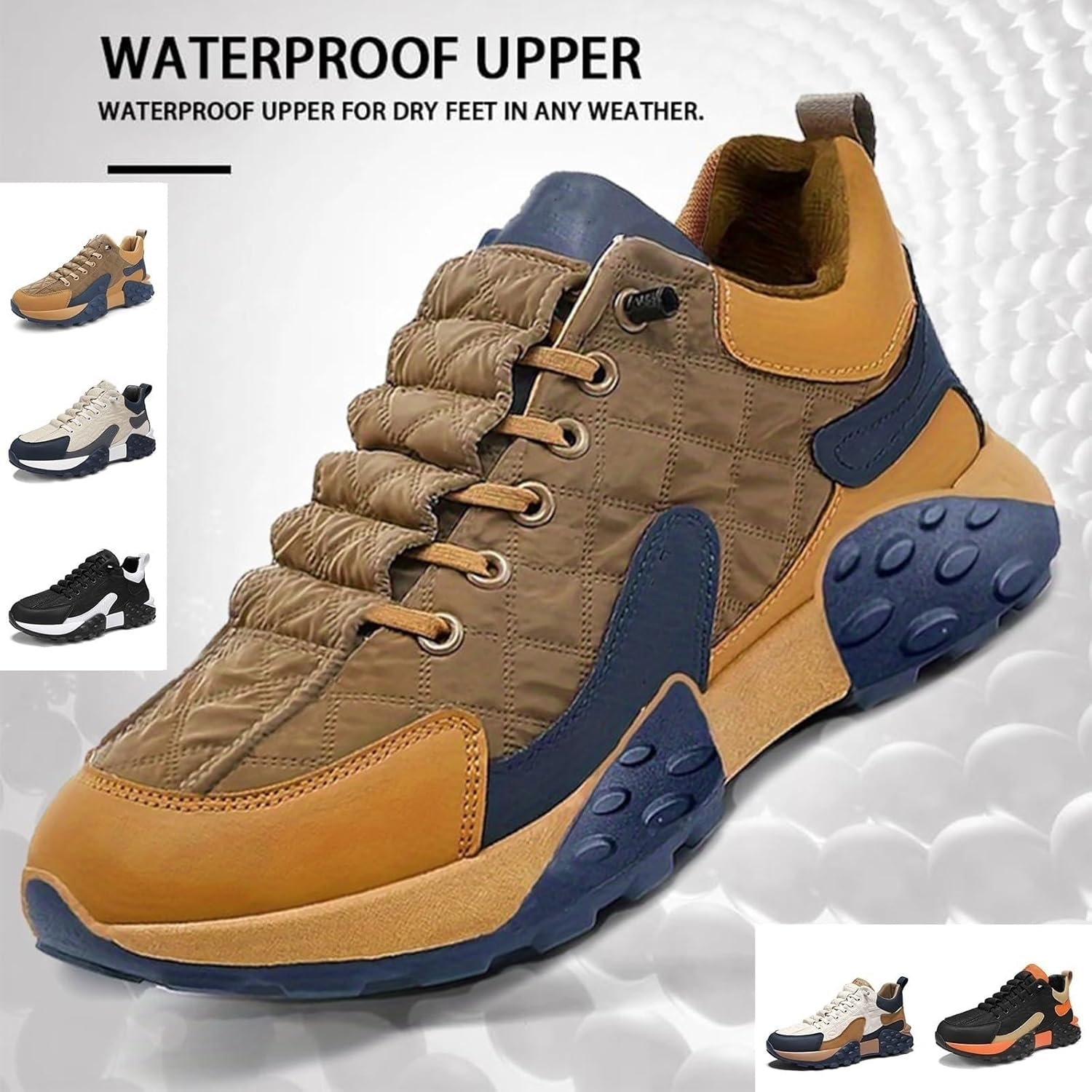 Men's Comfort Sneakers, 2026 New Casual Waterproof Breathable Non Slip Slip-On Lightweight Tennis Sneaker Retro Platform Sole Everyday Walking Running Shoes - Image 5