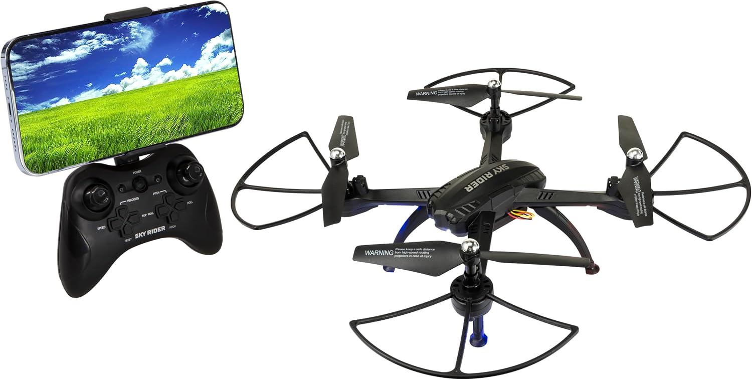 Sky Rider X-11 Stratosphere: Quadcopter Drone w/Wi-Fi Camera, Black, DRW311BLK