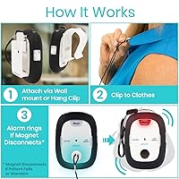 Vista 4 de Vive Magnet Pull Cord Chair Alarm for Elderly Adults - Bed Alarm - Fall Prevention for Elderly Dementia Patients - String Exit Alert Detection for