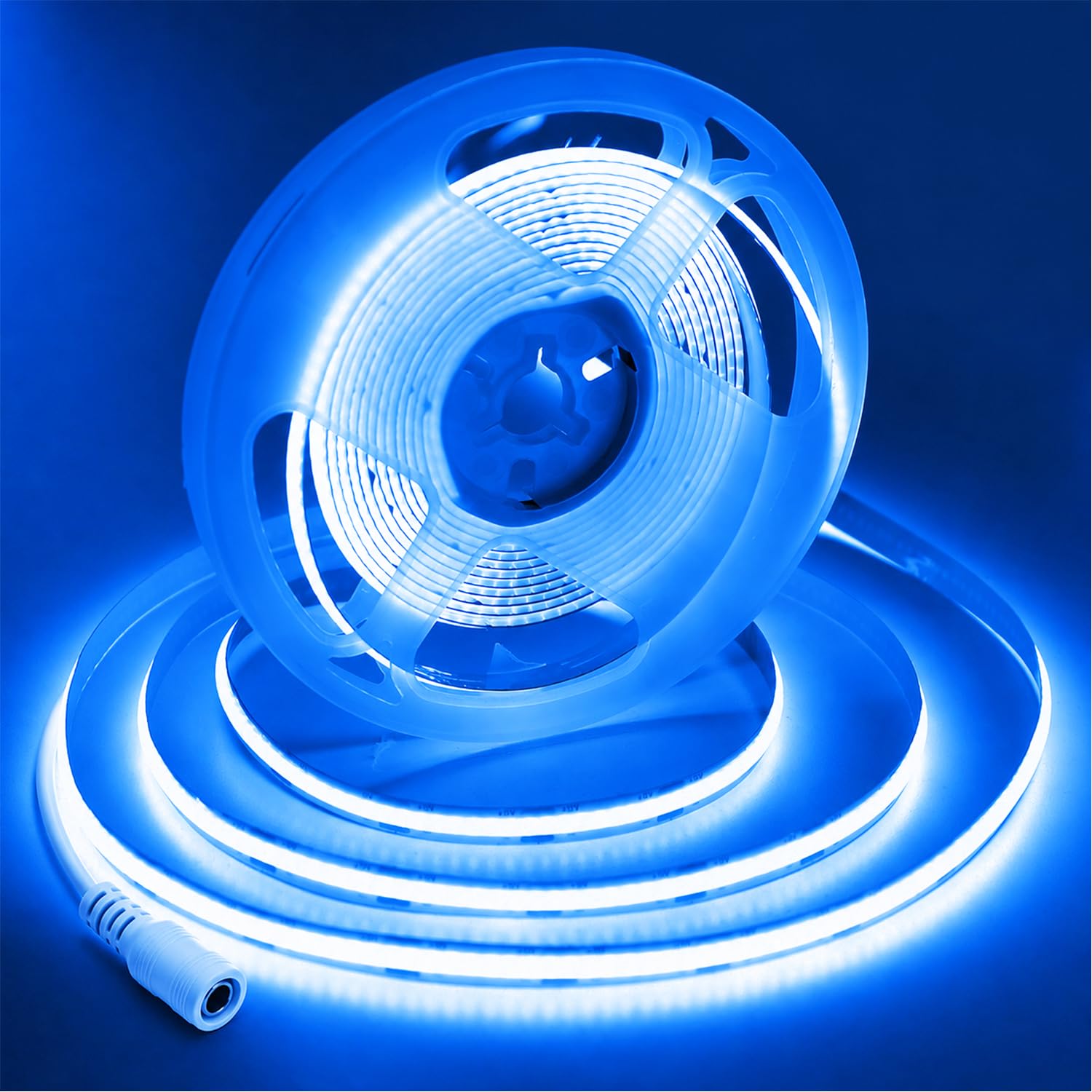ShineBurky 5M Blue COB Strip Light 12V Cuttable LED Tape Lights CRI93+