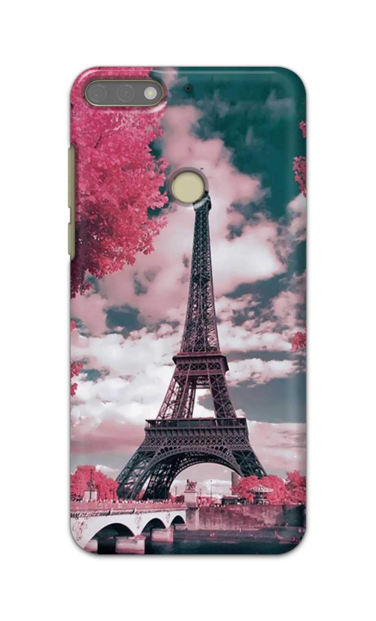 pradhcases lovers famous place eiffel tower in paris hard printed designer case for huawei y7 prime (2018) back cover msp1284