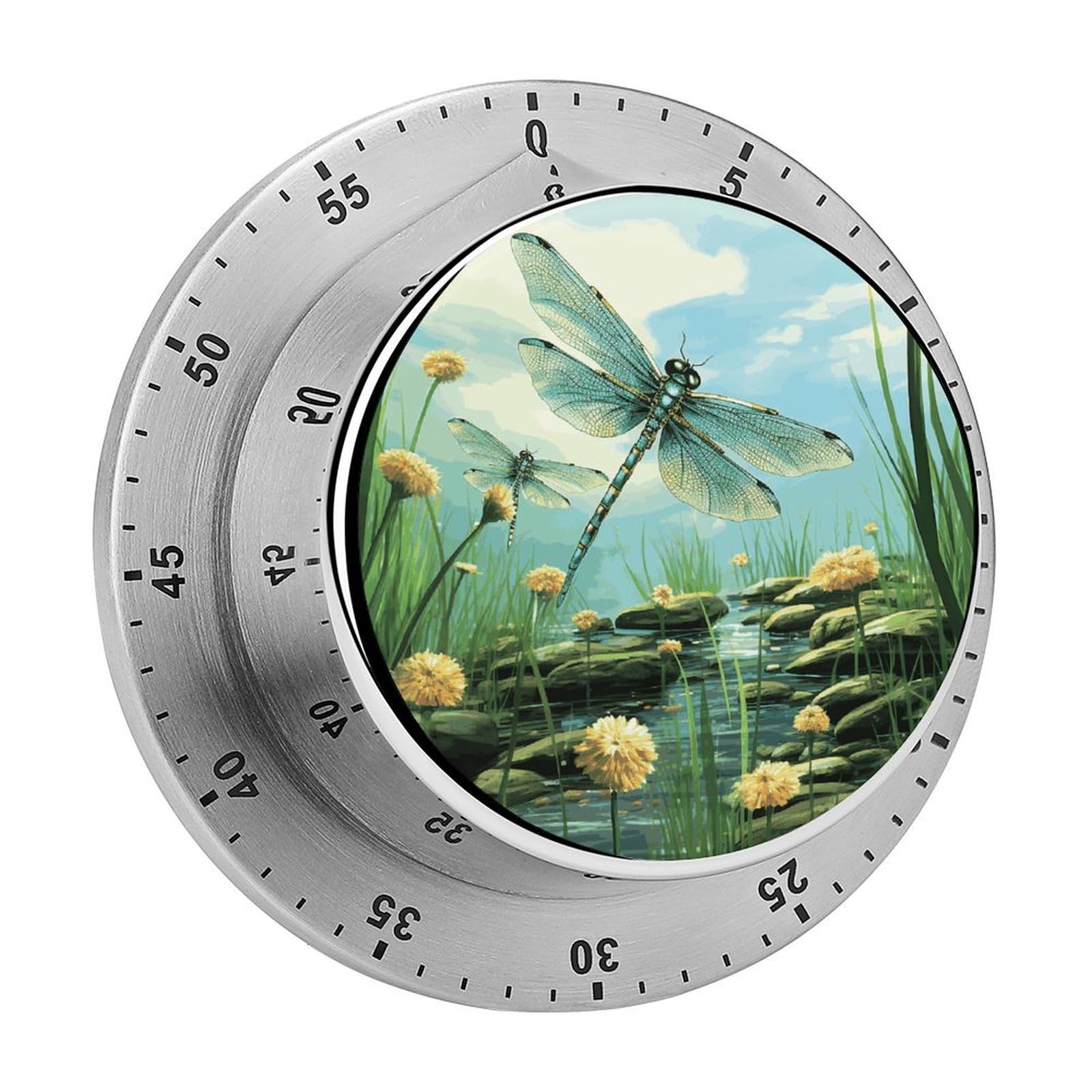Dragonflies in Flight Printed Waterproof Christmas Timer with Loud Alarm Outdoor Timer for Cooking Exercise Baking