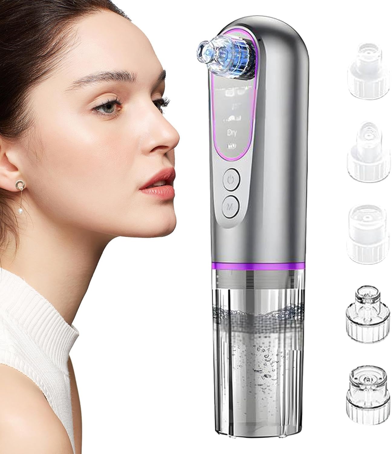 Pore Dirt Remover Vacuum, Elektrisch Oplaadbaar Zuigapparaat, 3 Verstelbare Zuigniveaus, Anti-Tilt Ergonomisch Design, Deep Cleansing Tool Voor Gezicht, Neus, Blackhead Removal