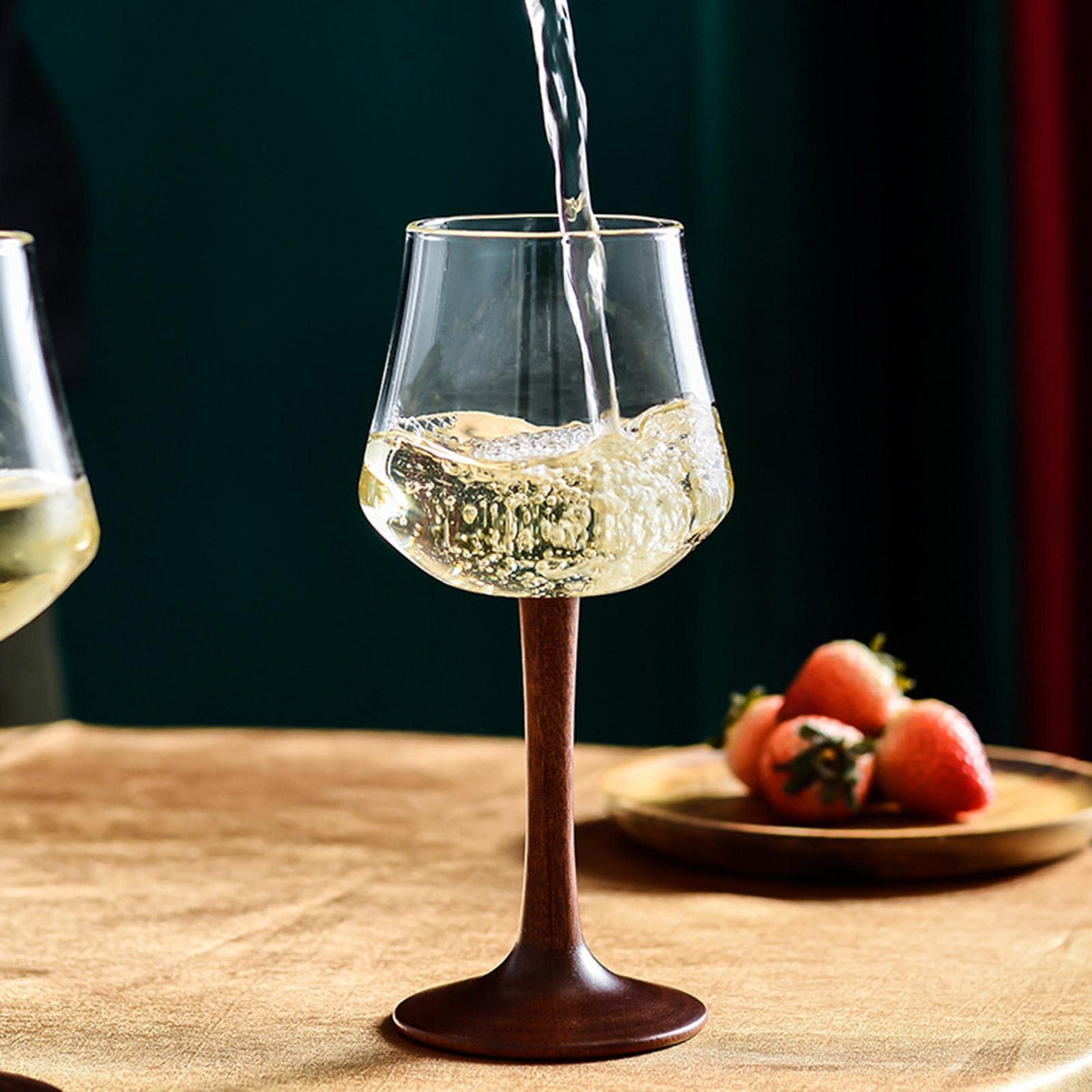 Juego de 3 copas de vino tinto sopladas a mano para fiesta aniversario degustación de vino, estilo 3