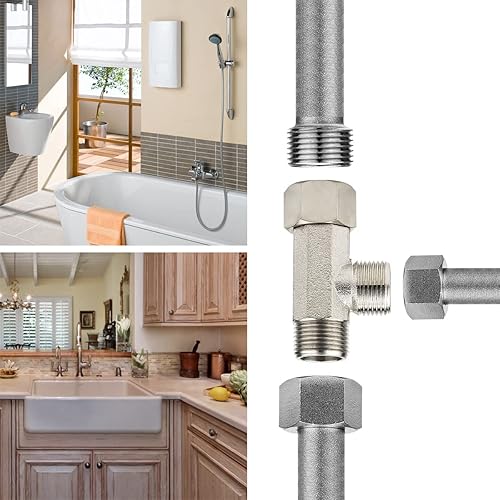 Miniatura 7 de FERCAISH Adaptador de cabezal de ducha de latón 916, válvula de conector en T de 3 vías para divisor de plomería, grifo rociador de bidé de mano,