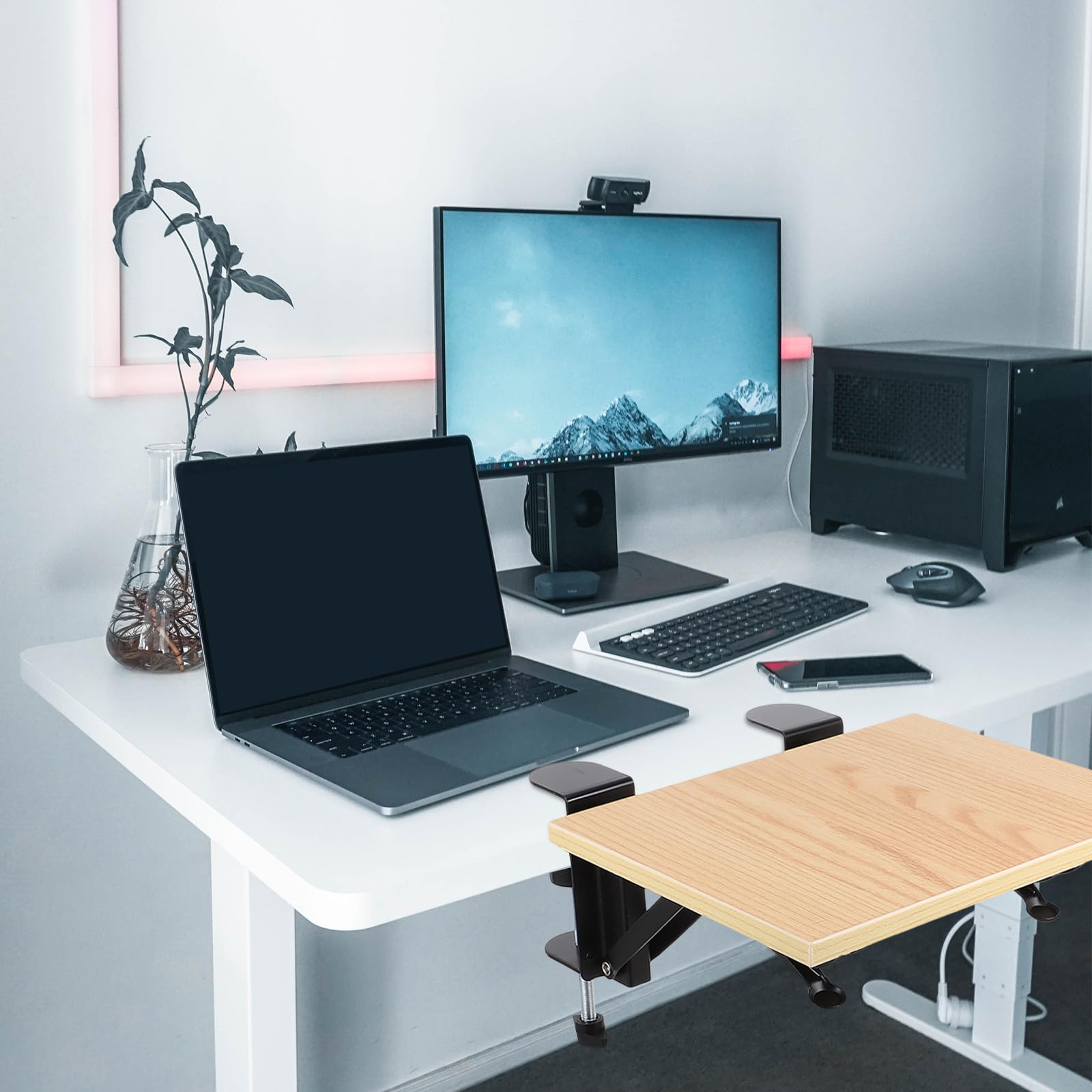 Supporto per Mano Computer Pieghevole, Tavolo, Legno ABS Lega