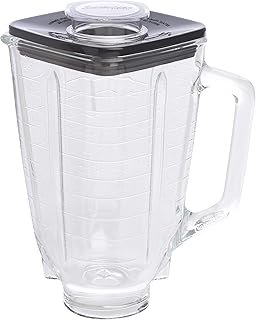 Oster 004954-011090-I szklany blender na 5 filiżanek kwadratowych (1,25 l z czarną pokrywką