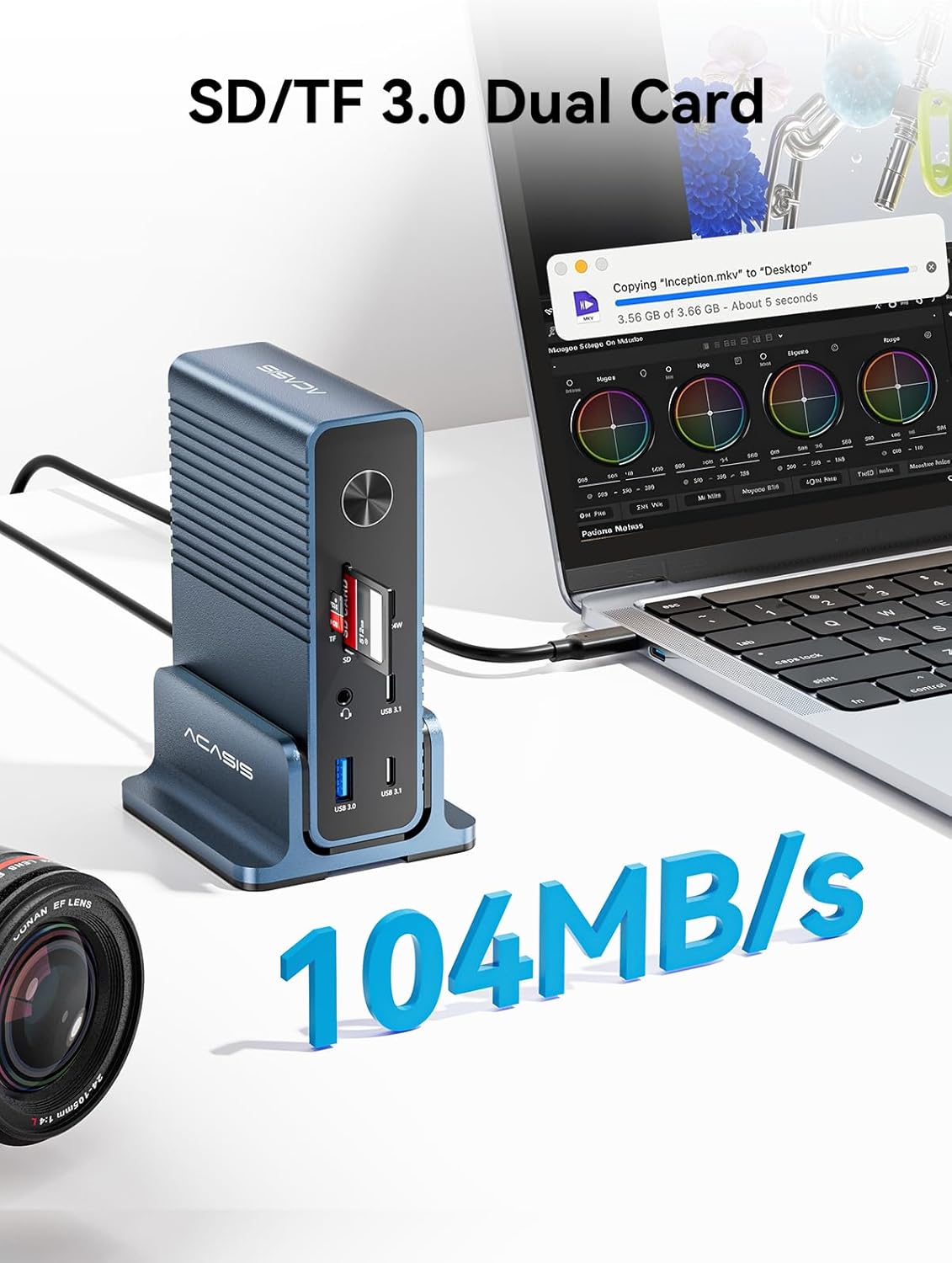 ACASIS USB C Docking Station Dual Monitor,15-in-1 Laptop Docking Station with 2*HDMI+DP,+ 2*USB3.1-10G+3*USB-A-5G+SD/TF+3.5MM Audio&MIC+Gigabit Ethernet, for Windows/Dell/HP/Lenovo