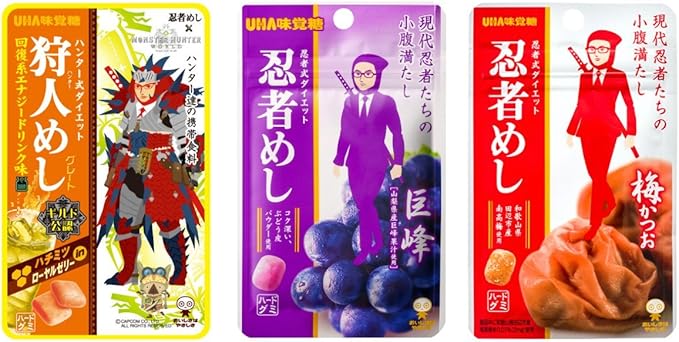 Amazon Uha味覚糖 忍者めし アソート 10個セット 回復系エナジードリンク 4 巨峰 3 梅かつお 3 Uha味覚糖 グミ 通販