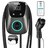 Level 2 Electric Vehicle (EV) Charger, 48 amp/11.5kW EVSE w/ J1772 Connector, 240v Electric Car Charger, 25ft Cable ETL Certified, Hardwired & No Plug, APP Start/Plug and Play (Hardwired)