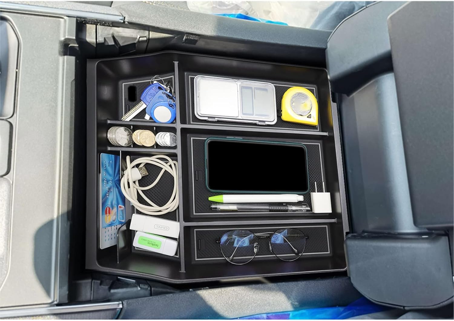 EUEKY Bandeja Organizadora De Consola Central F150 2024 2023 2022 2021 Caja De Almacenamiento Compatible Con Apoyabrazos Raptor Center 2015 2024