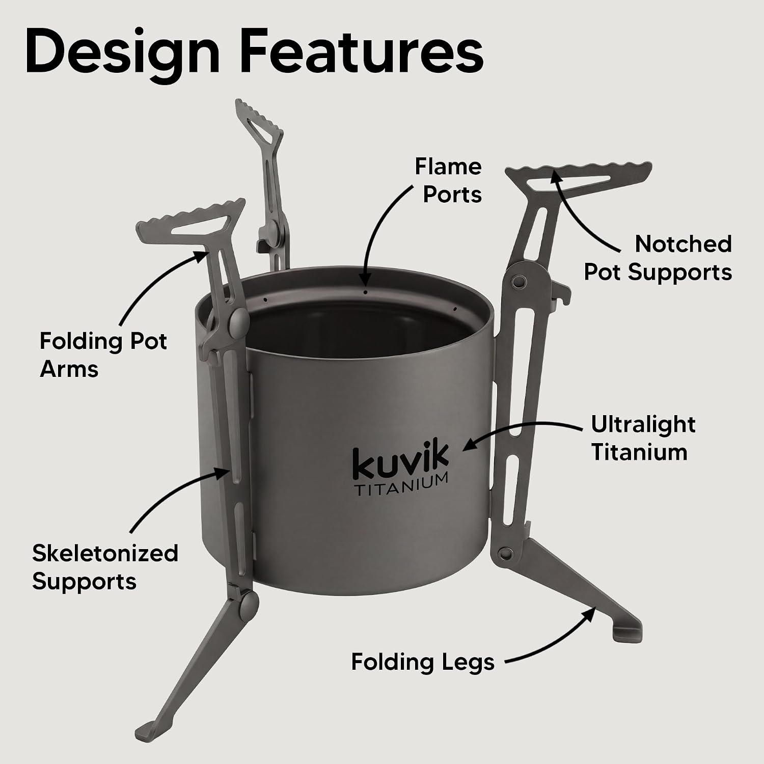 Kuvik Titanium Siphon Alcohol Stove with Stand - Ultralight and Compact image 4