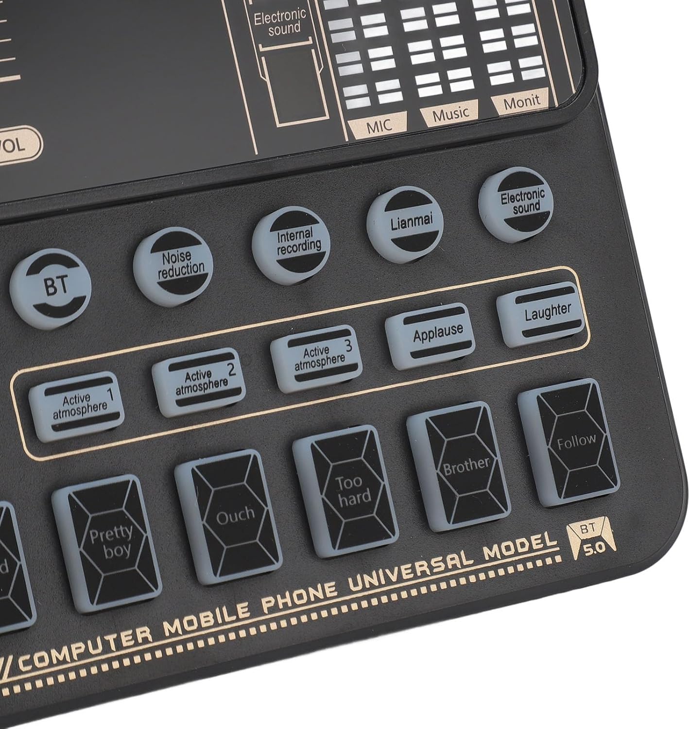 Live Sound Card Voice Changer with Bluetooth, Podcast Equipment Bundle with 16 Special Effects, Smart Noise Reduction Gaming Sound Board for Computer, Phone Recording