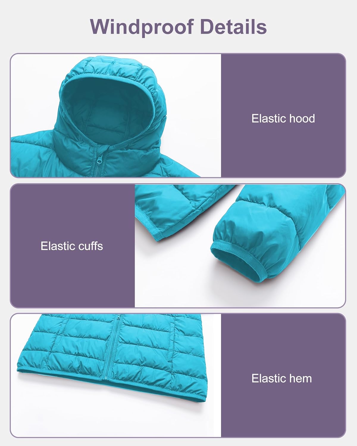 Chrisuno Women's Plus Size Lightweight Puffer Jacket Packable Winter Warm Quilted Bubble Coat Waterproof Windproof Hooded - Image 6