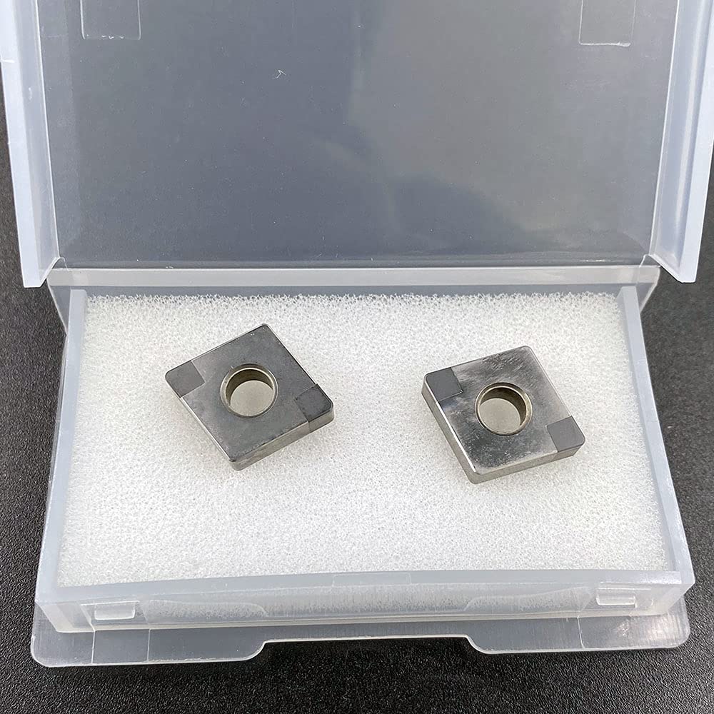 2PCS CNMG432 CBN kubische Bornitrid-Einsätze Dreheinsätze für die Bearbeitung von gehärtetem Stahl Hartmetalleinsatz für hochharten Stahl(CNMG120408 CBN-4)