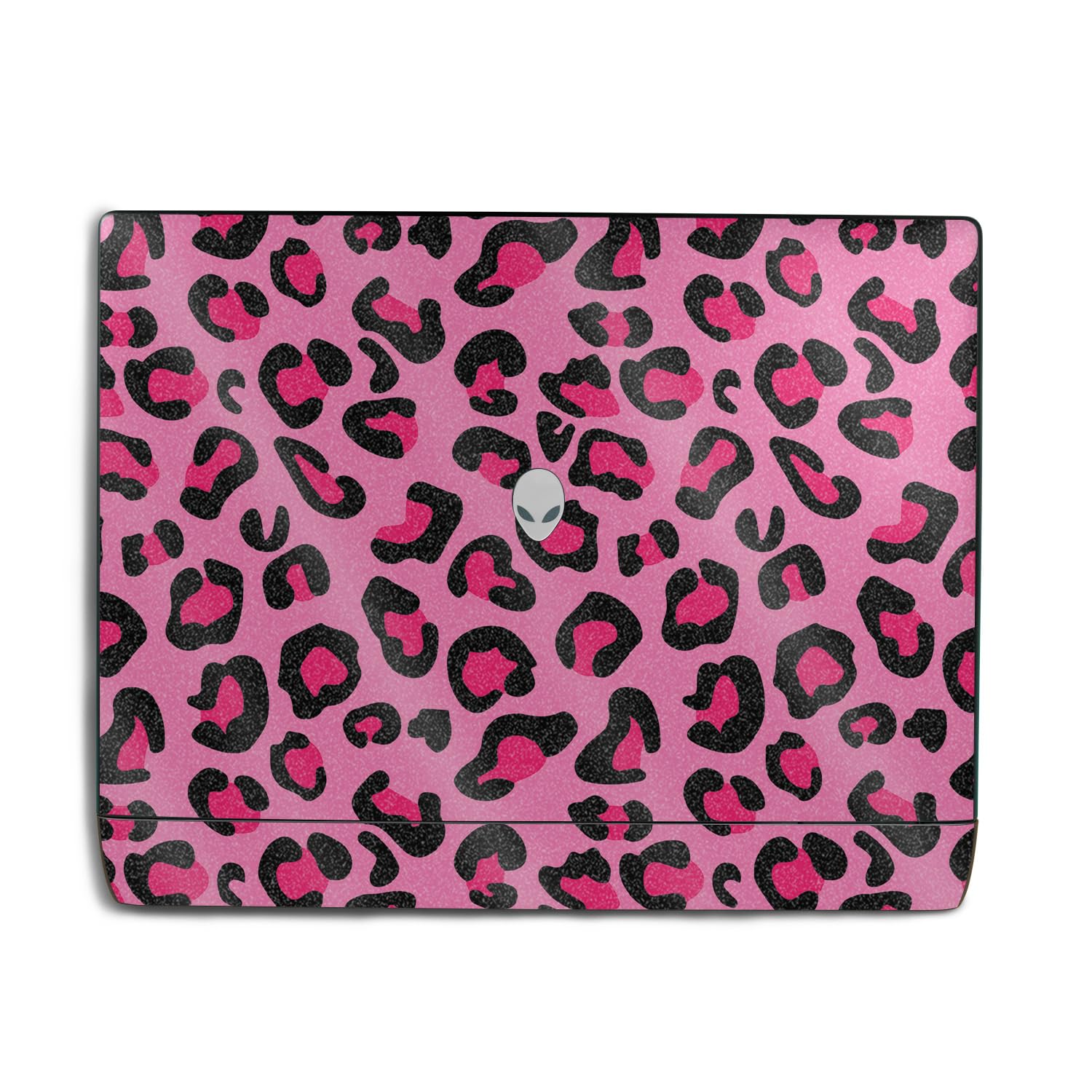 Glossy Glitter Laptop Skin Compatible with Alienware 18 Area-51 (2025) - Pink Leopard - Premium 3M Vinyl Protective Wrap Decal Cover - Easy to Apply | Crafted in The USA by MightySkins