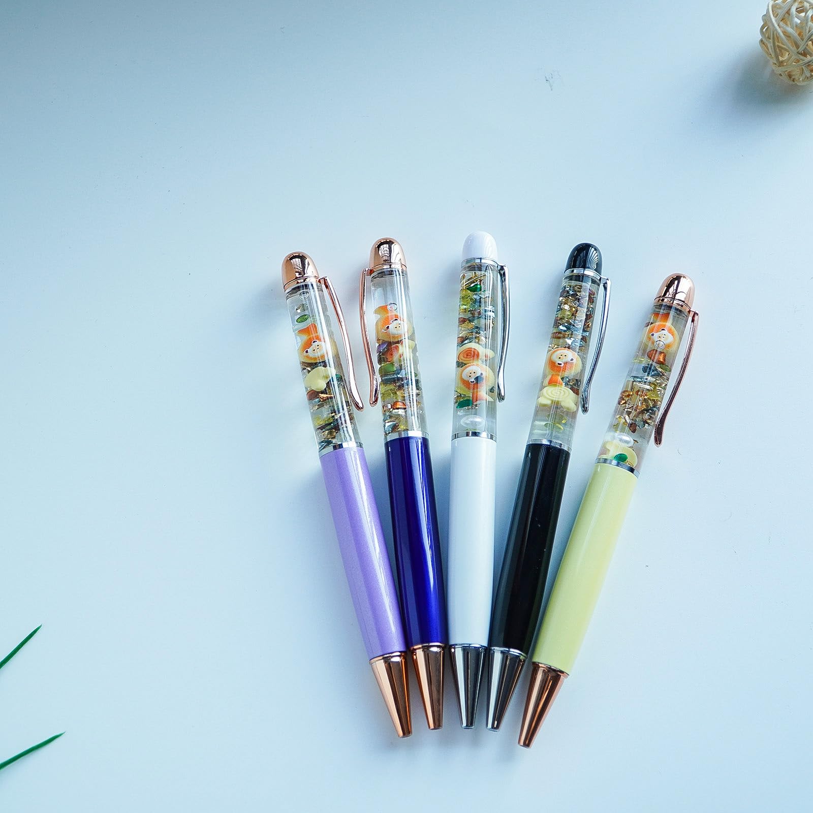 Sikyby Bread In Fish Bear Head Shape Cute 3D Floater Liquid Writing Journaling Office Pen Unique Gifts Set of 5 Pens - Image 3