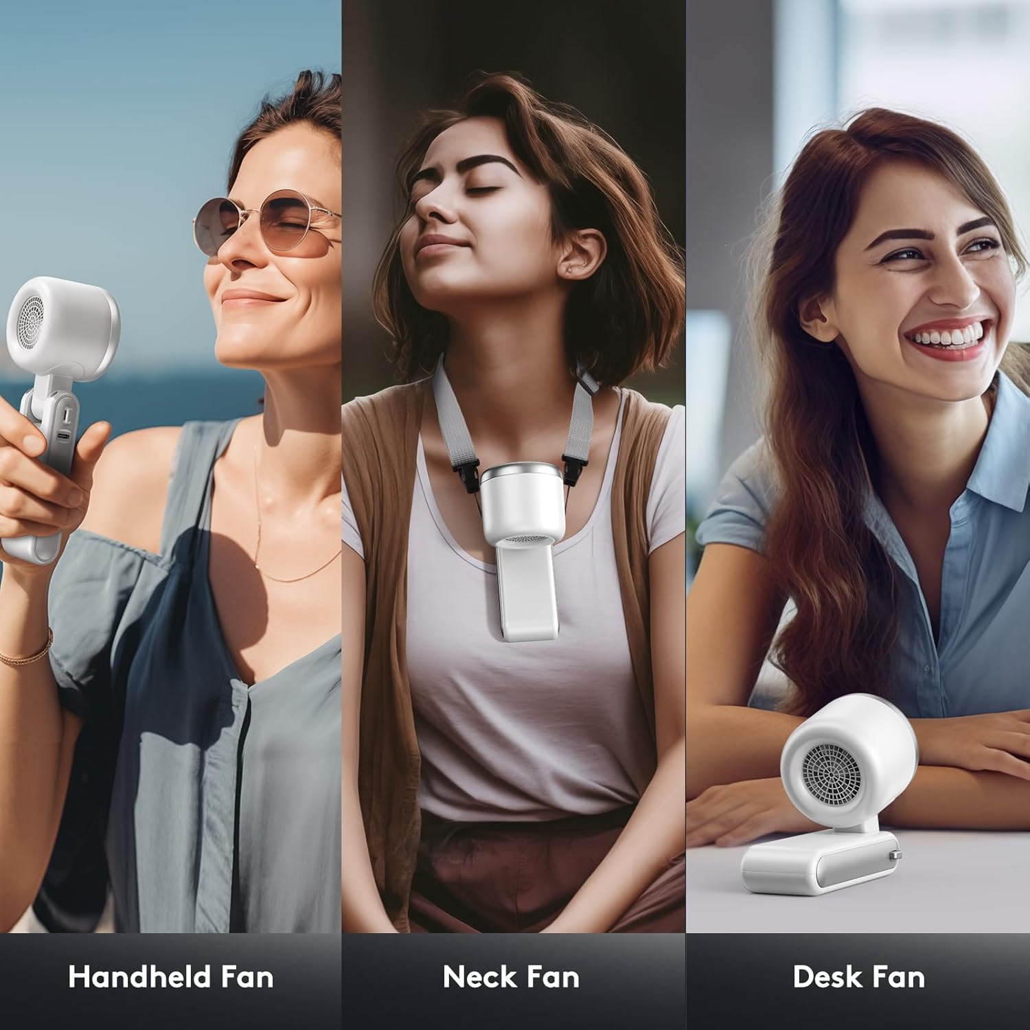 Foldable Handheld Fan, Portable Strong Winds Rechargeable 10000mAh Mini Turbo Fan, Digital Display, 5 Speed Adjustable Personal Small Pocket, Gifts for Women Men Travel Camp Outdoor Office