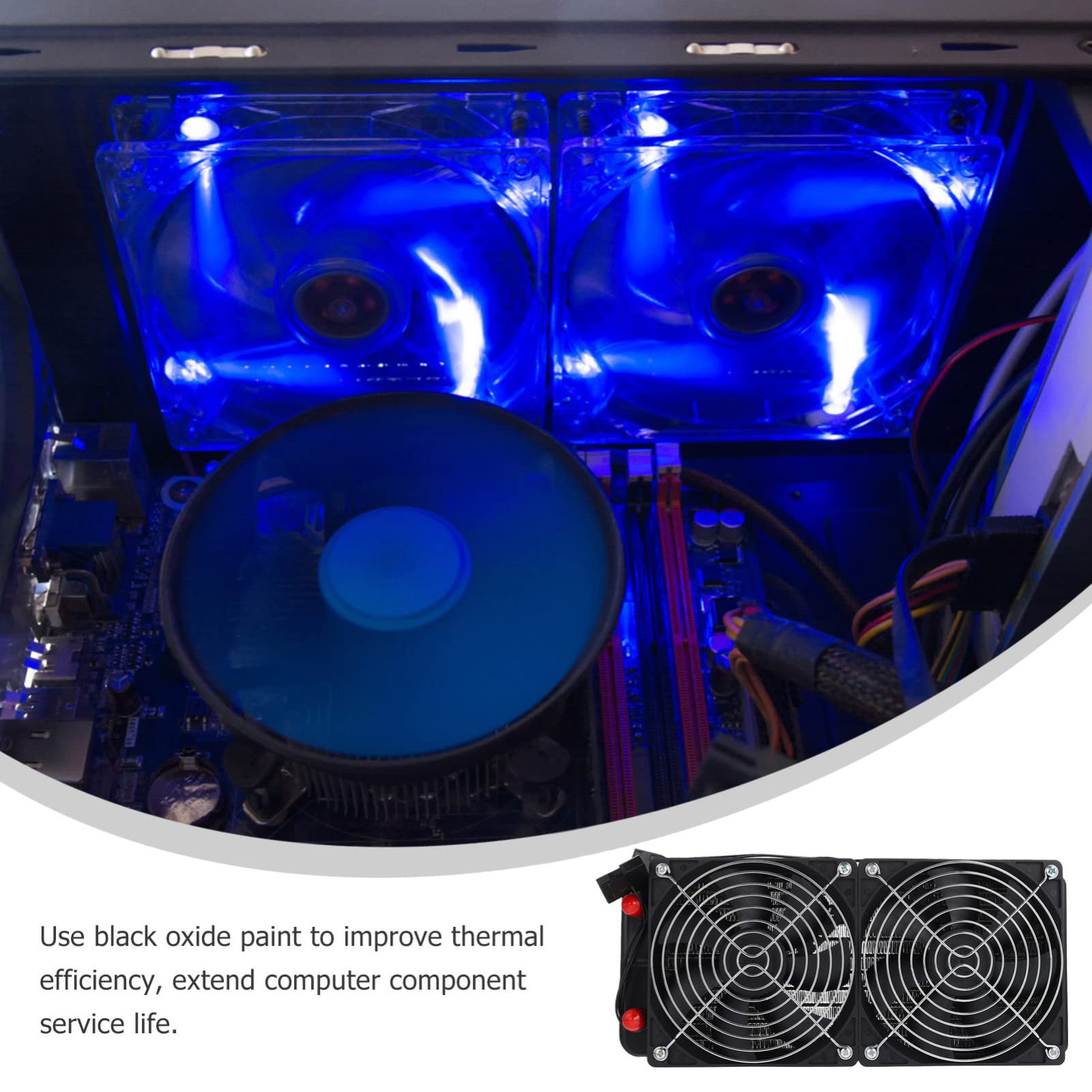 Mobestech Radiador Intercambiador De Calor De Aluminio Kit De Refrigeración Líquida Para Pc Con Disipador De Calor y Ventilador Para Sistemas De Refrigeración Por Agua