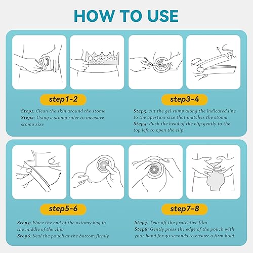 Miniatura 6 de 20 bolsas de colostomía, suministros de ostomía de una pieza, bolsas drenables para cuidado del estoma de ileostomía, corte de 0.78 a 2.77 pulgadas