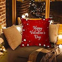 Vista 2 de Fundas de almohada para el día de San Valentín de 18 x 18 pulgadas, fundas de almohada para el día de San Valentín, funda de cojín con corazón