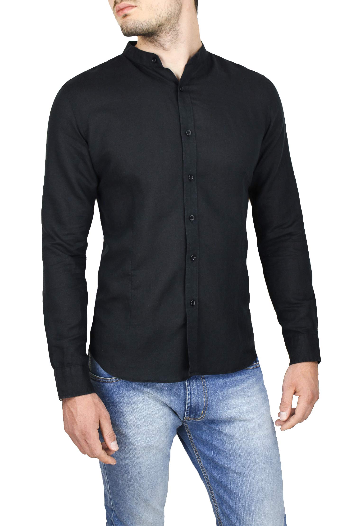 Camicia Lino Uomo Sartoriale Primavera Estate Casual Elegante