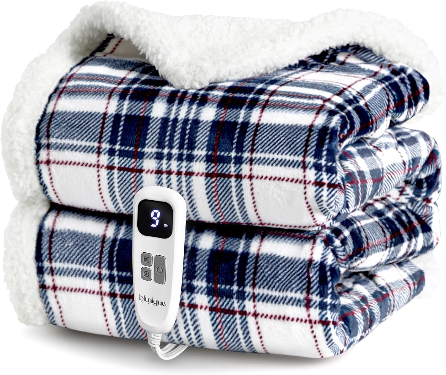Heated Blanket Electric Throw-50''x60''Ultra Soft Cozy Plaid Flannel Fast Heating Electric Blanket with 10 Heat Levels & 10 Hours Auto Off, ETL Certified, Keep Warm in Home Office (Tartan) - Image 2