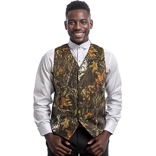 Vest For Men Camo Vest For Wedding Grooms Men's Hunting Sleeveless Camouflage Vest