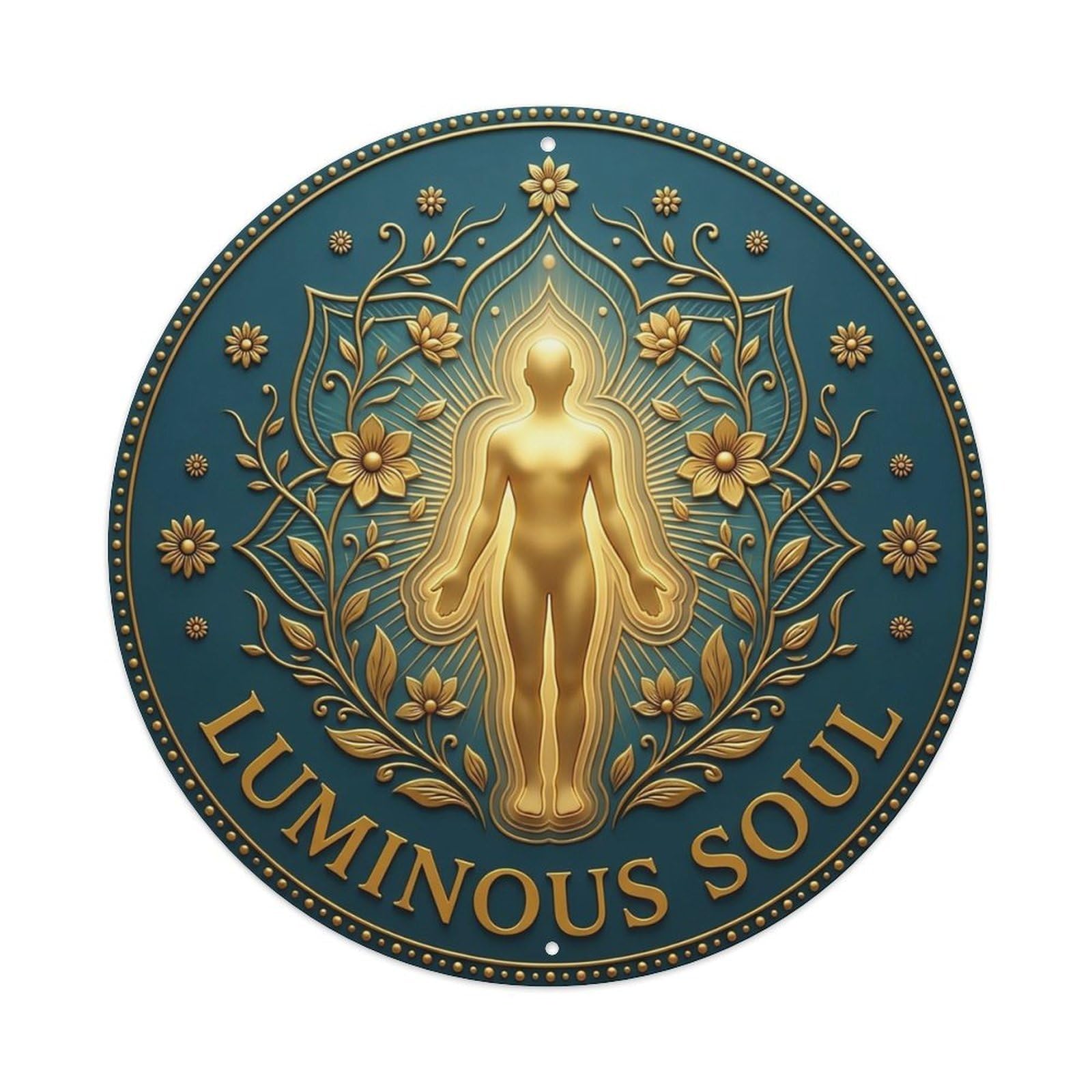 Vintage Luminous Soul Flower Zen Yoga Metal Tin Sign