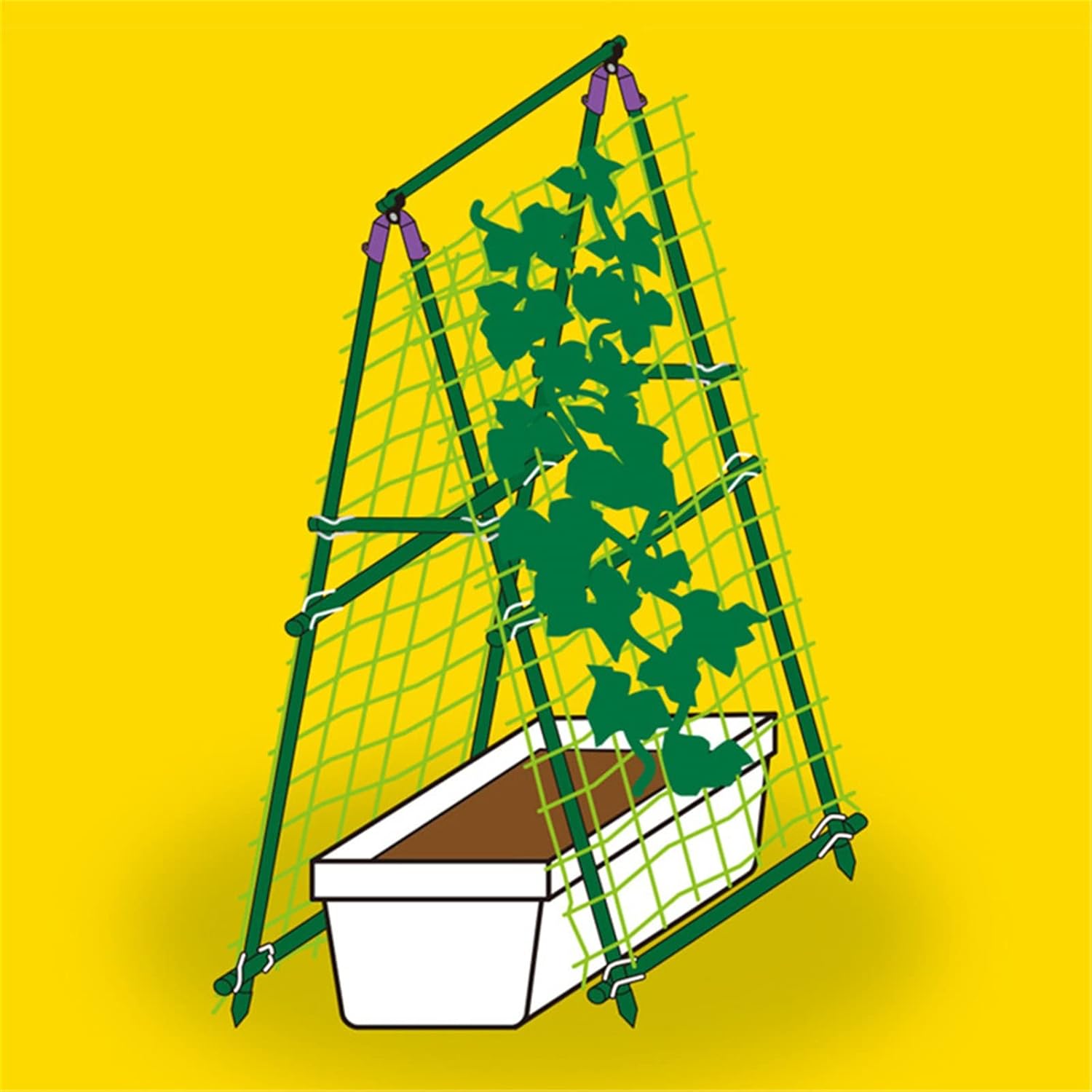 植物支柱 植物の屋外または外れたベッド野菜とキュウリのトレリスを屋外に登るための庭のトレリス 盆栽用 農業用 (色 : 緑, Siz