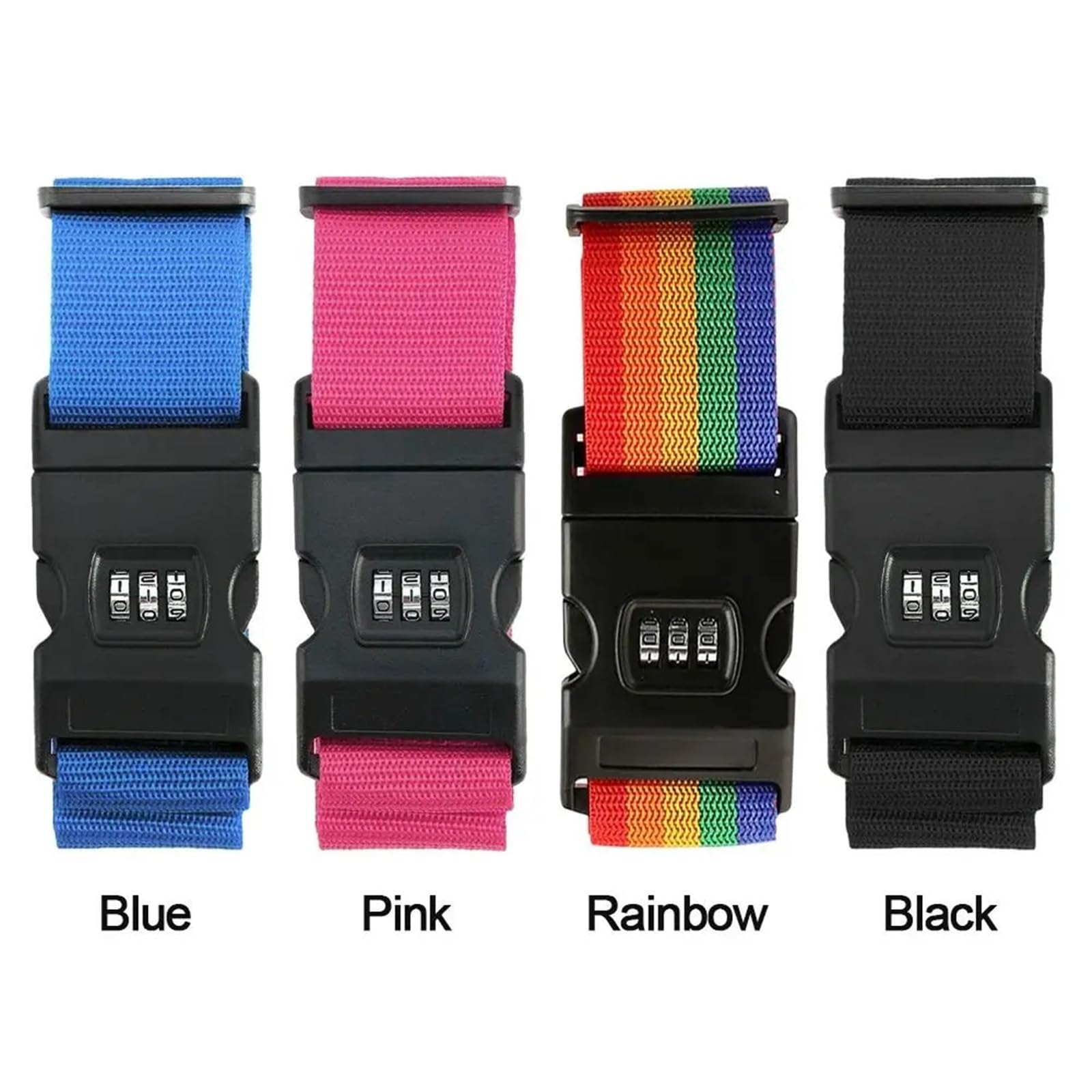 4Pcsc Accesorios de Equipaje Viaje Seguridad Correa Transporte cinturón Maleta Cinturones(Rainbow)