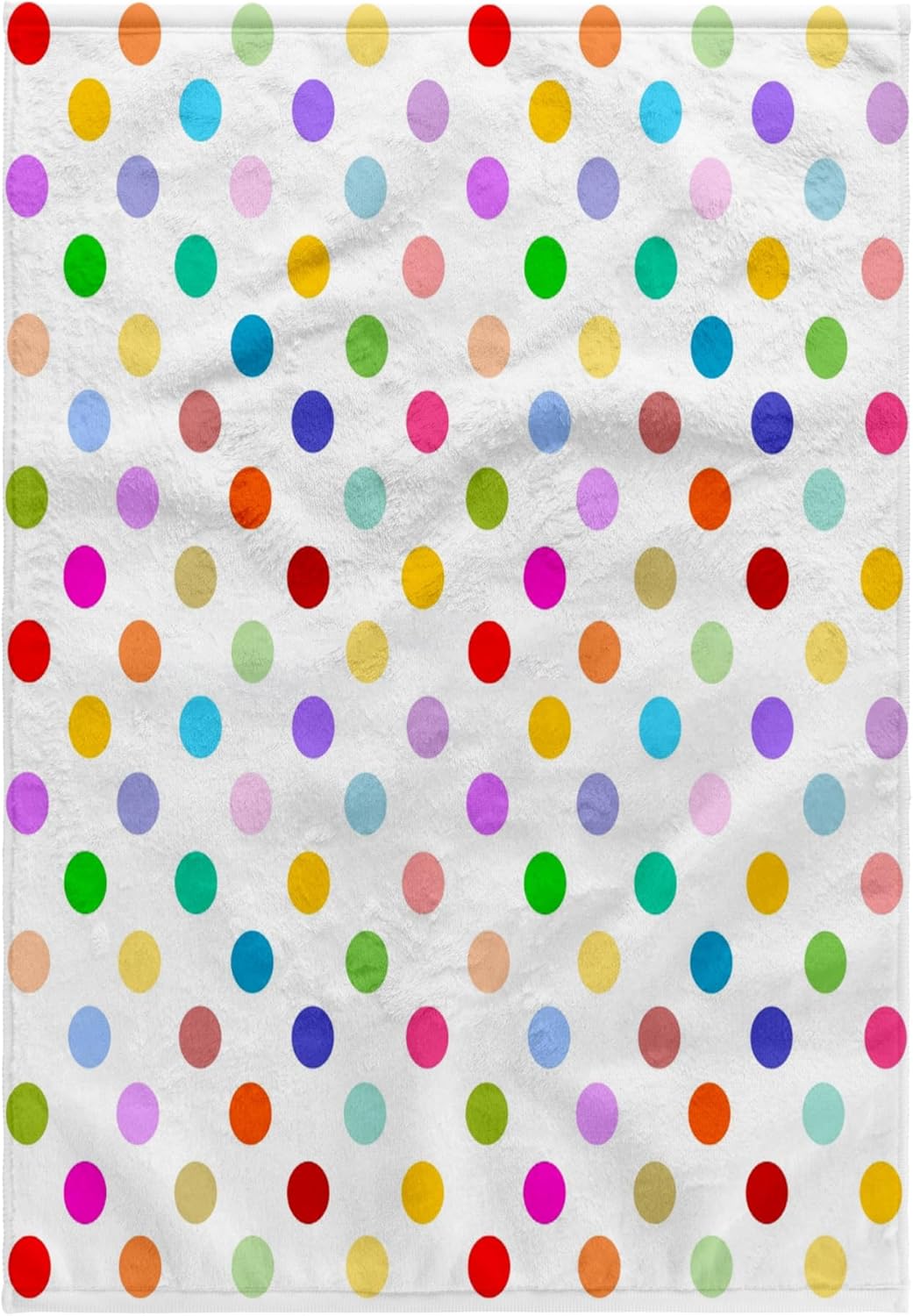 3dRose Rainbow Multicolored Polka Dots on White - Colorful Cute and Girly Pattern 22x30 Bath Hand Pool Towel