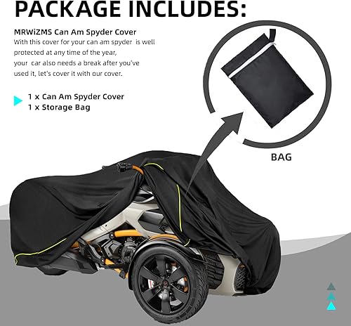 Miniatura 6 de Can Am Ryker - Funda impermeable compatible con Can-Am Ryker 600900SportRallyRyker Rally Edition, 420D Oxford impermeable, protección para todo tipo