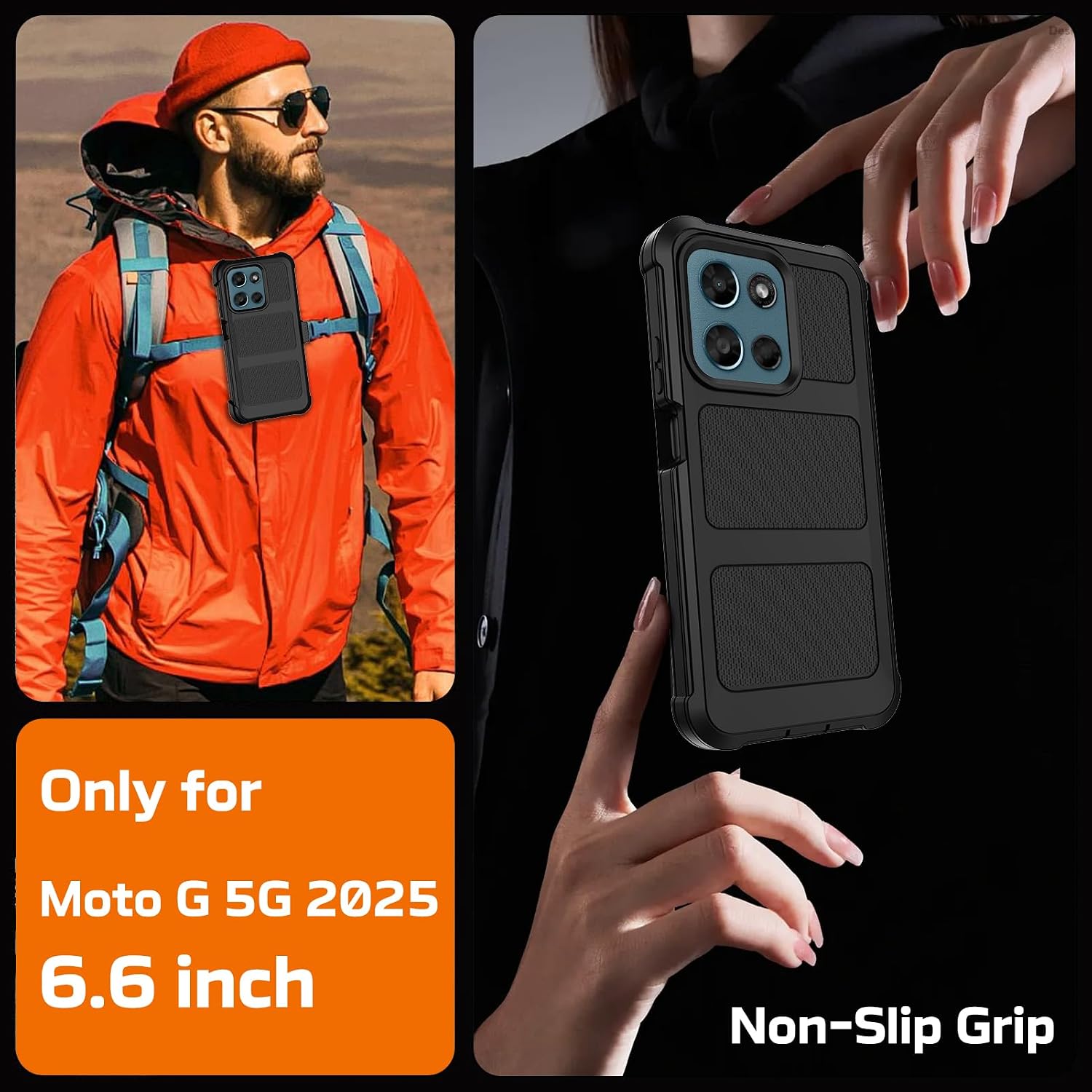 for Moto G Play 2026/2025 5G Case with Belt Clip Holster &Kickstand,Military Grade Drop Tested Shockproof Heavy Duty Rugged Cover,w/2X Screen Protectors Defender Bumper Protective Cases (Black)