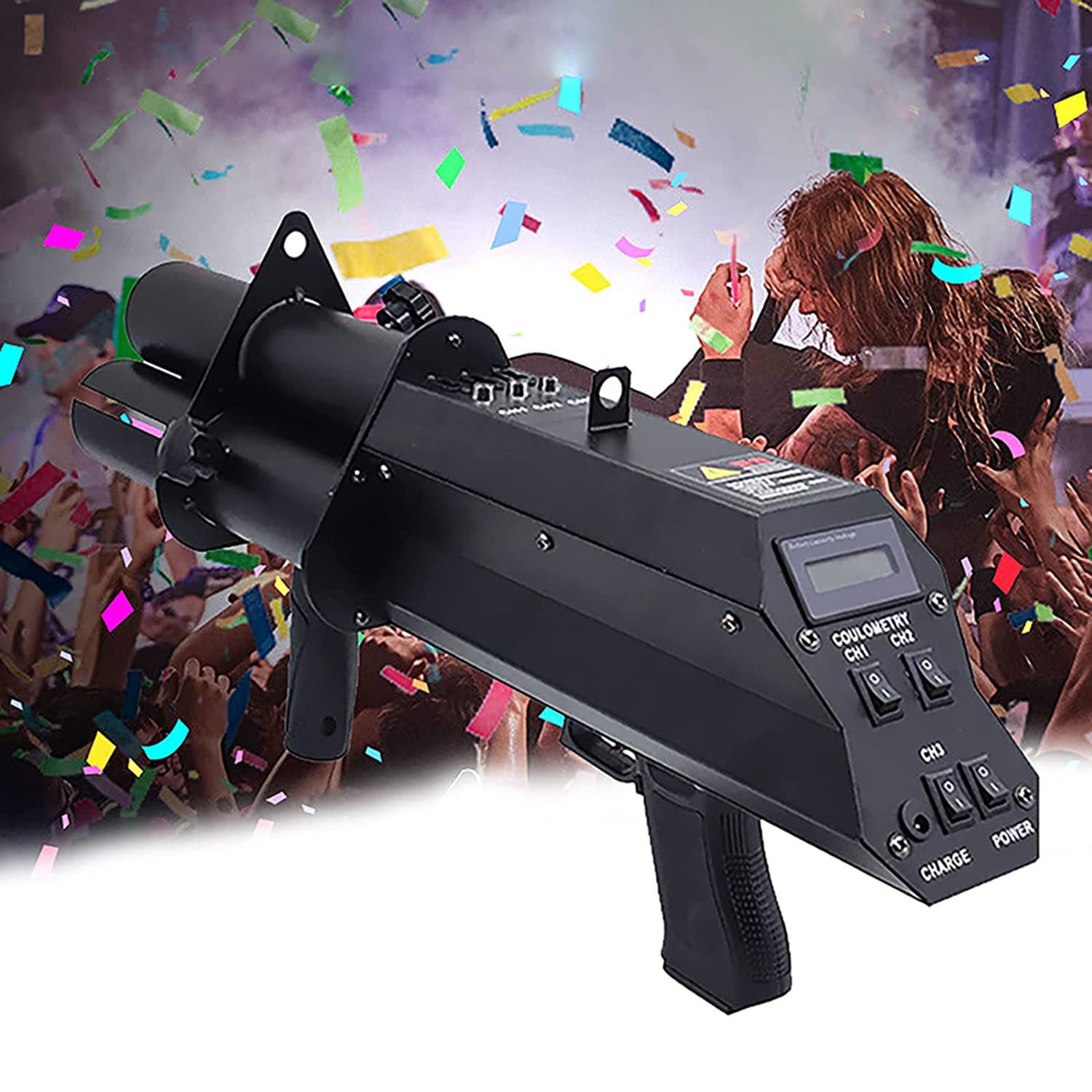 Lancia Coriandoli Tre Teste,Macchina per la Produzione di coriandoli Confetti Machine,Bar e Discoteca con Pistola fuochi d'artificio,Spara coriandoli Elettrico,per Effetto DJ Disco Party