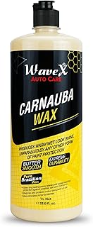 WaveX Carnauba Wax Car Polish Cream (1 L) | Car Wax That Provides Deep Wet Shine | Car Wax Polish For Car Paint, Headlight...