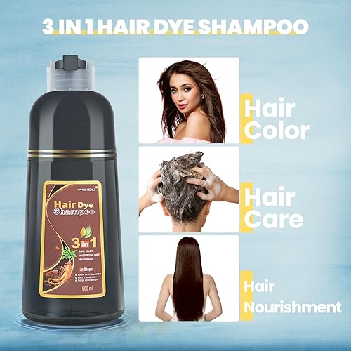 Miniatura 6 de BOJICA MEIDU Champú de color marrón para cabello gris, champú de tinte para el cabello para mujeres, champú de color instantáneo para teñir el