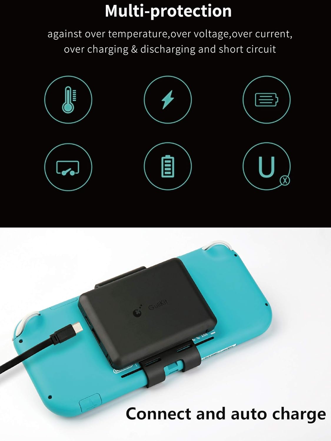 Power Bank for Switch Lite,5000mAh Rechargeable Extended Portable Battery Charger, Compact Travel Backup Power Pack for Switch Lite : Video Games