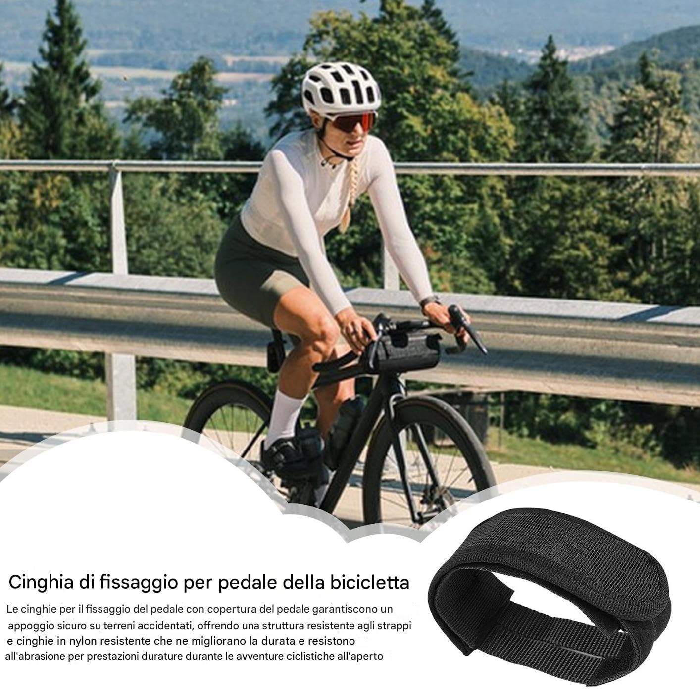 Pedalriemen für Heimtrainer, verstellbar für Fahrrad, selbstklebende Riemen für Fahrradfüße, für Herren und Damen, Erwachsene, Rennrad, Berg, faltbar, Training, Fitnessstudio, Sport, Outdoor, Ausflüge Sport & Freizeit