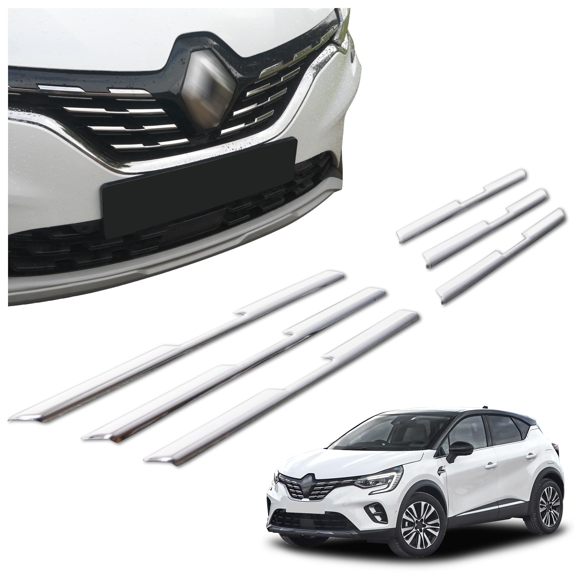 CHROMEMASTER | Compatible con Renault Captur 2020+ | Molduras del Radiador Delantero; Rejillas para el Coche; Acero inoxidable Pulido | Nuevo, Atractivo Aspecto del Vehículo