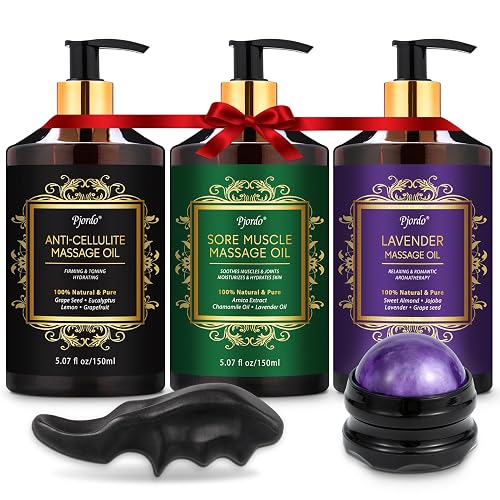 Pjordo 3 Pack Massage Oil for Massage Therapy