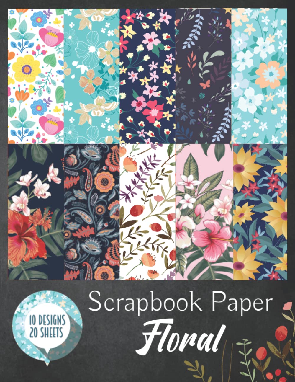 Scrapbook Paper - Floral: Endpaper Book - Bookbinding Paper - Decorative Paper (Scrapbooking Paper)