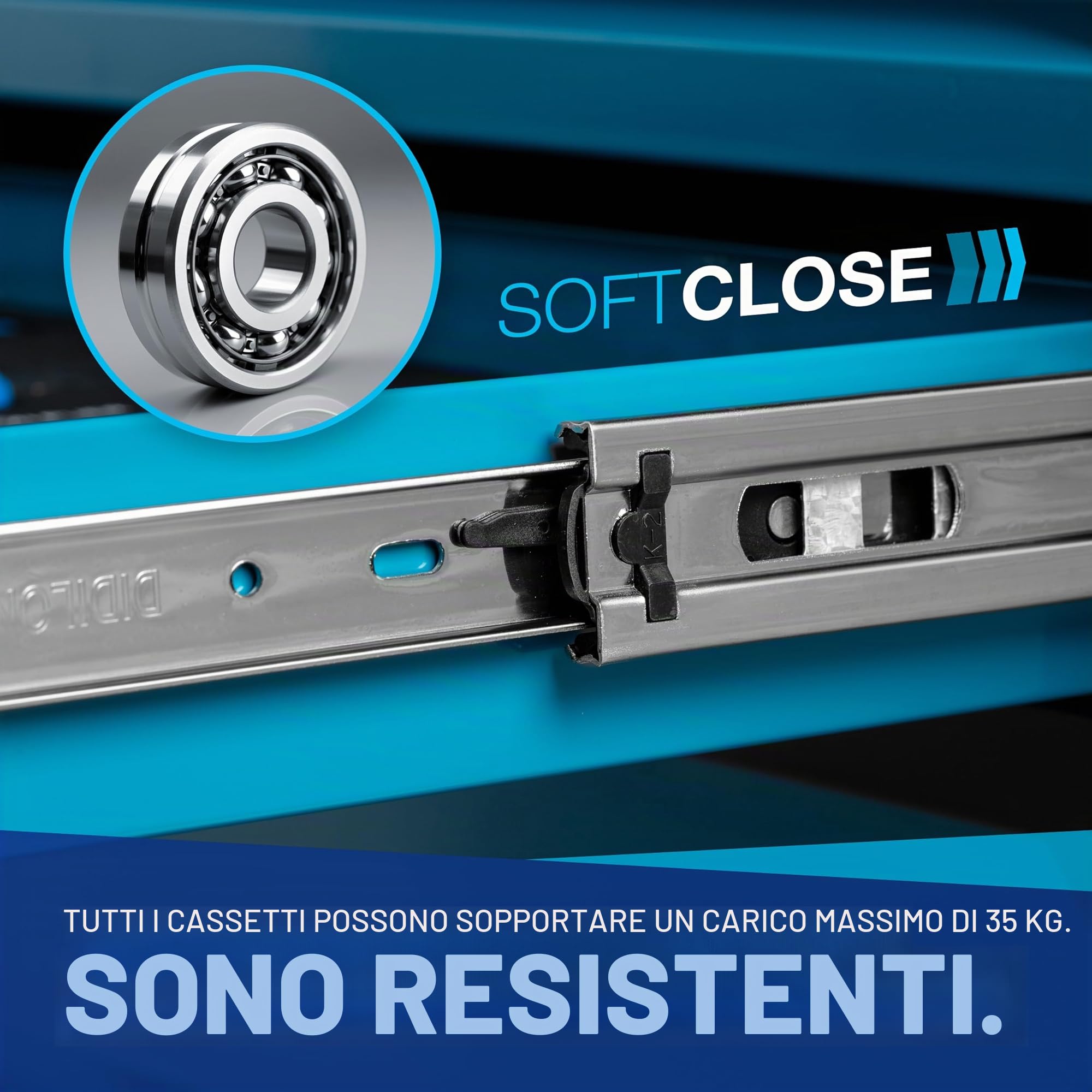 NTG Carrello portautensili XXL completo di utensili | 457 pezzi | +12 cassetti con serratura | 10 dei quali con utensili | Con inserti morbidi in carbon look | Carrello portautensili da officina